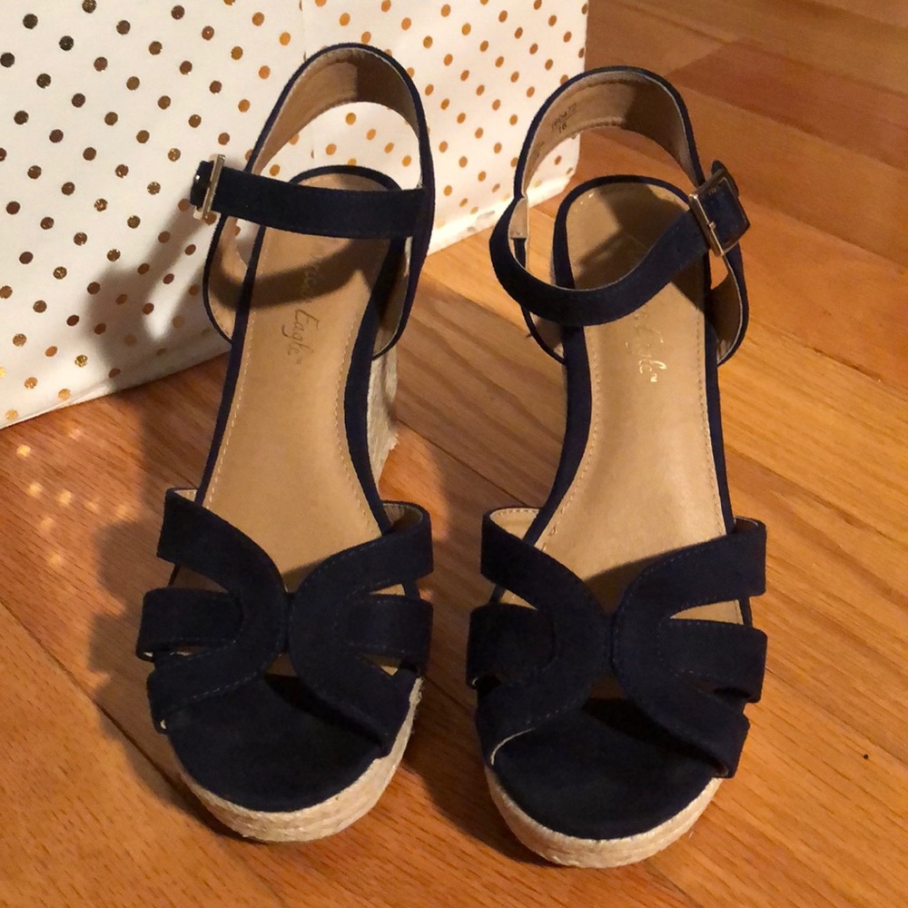 Navy Blue Wedges